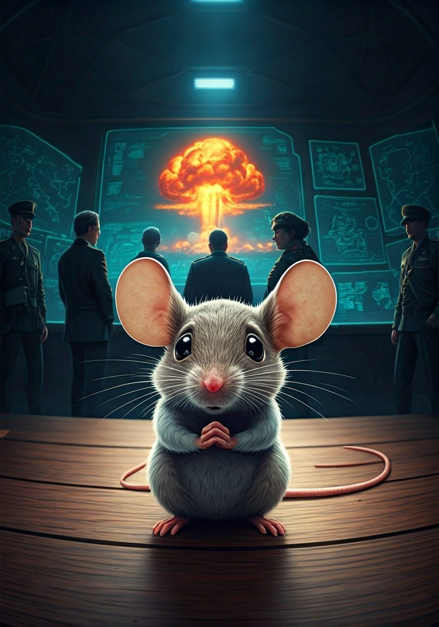 Mouse in War Room: Dark Fantasy Fisheye View