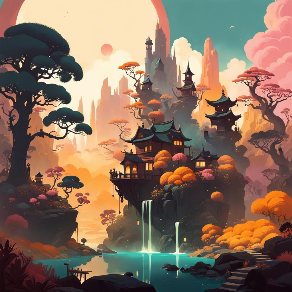 Grimdark Fantasy Dreamscape in a Surreal Style