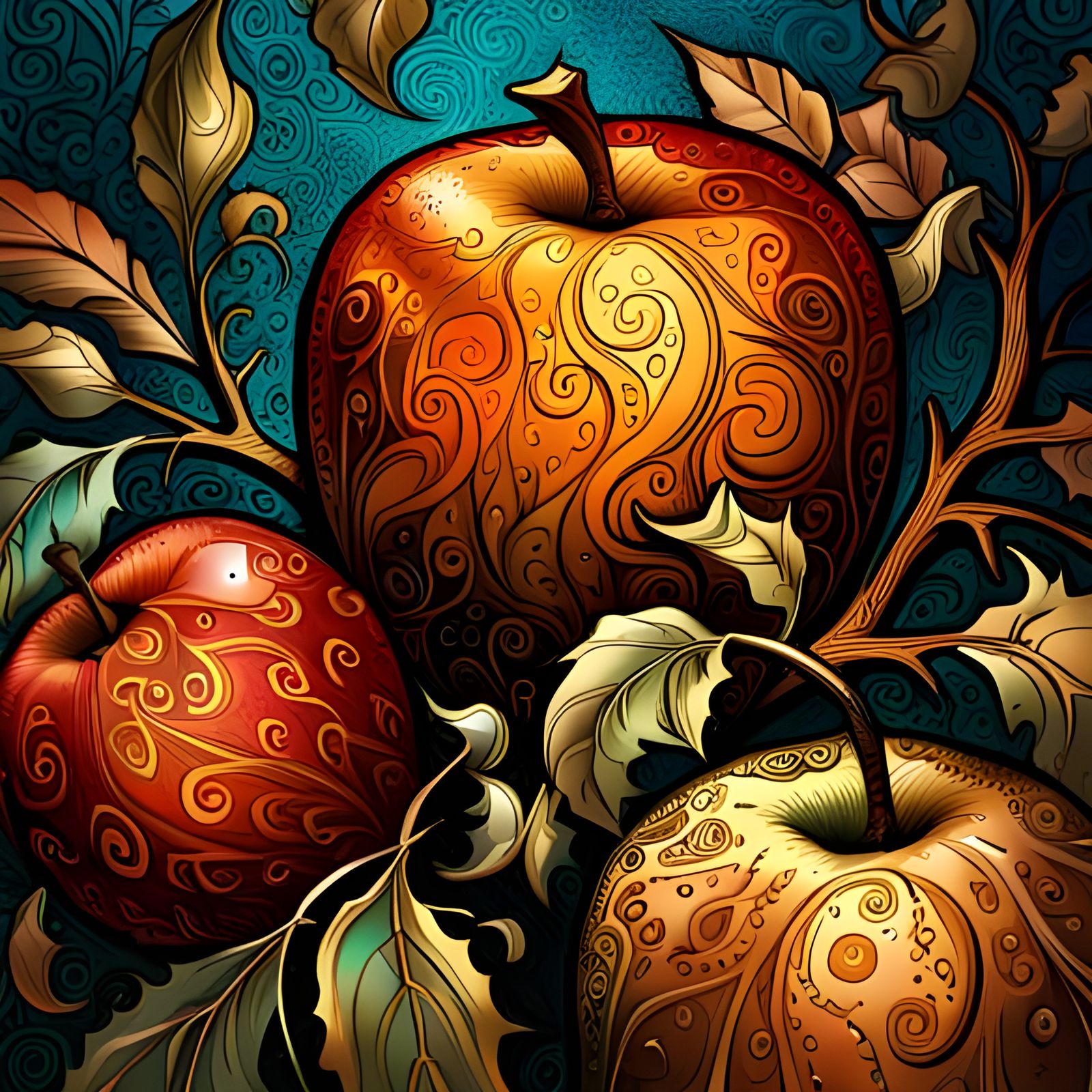 Sinister Giant Apples: Celtic Tribal Engraving