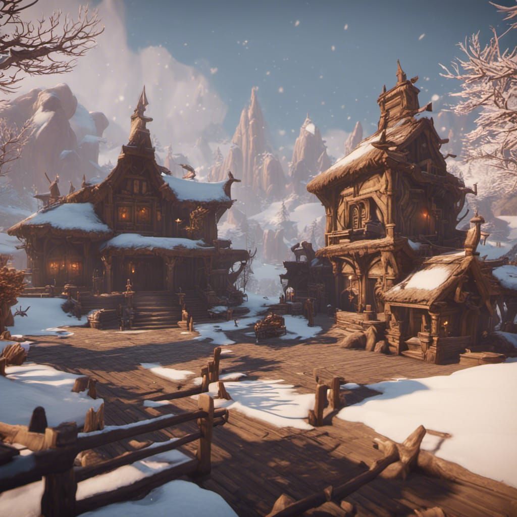 Orgrimmar in Winter: 3D Cinematic Game Art