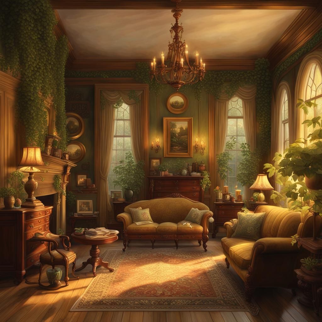 Cozy Victorian Interior in Catherine Holman Style