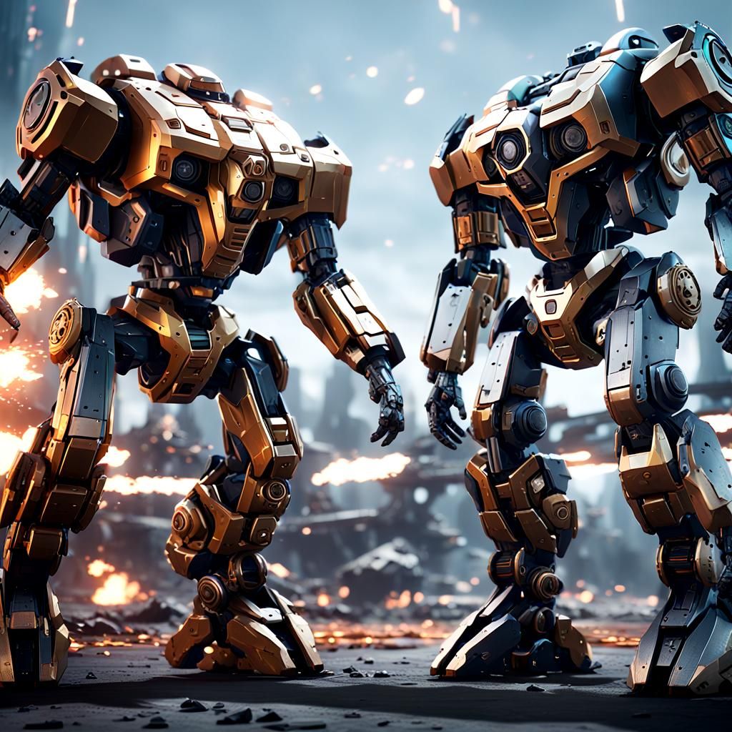 Android vs IOS Epic Battle in Sci-Fi Style