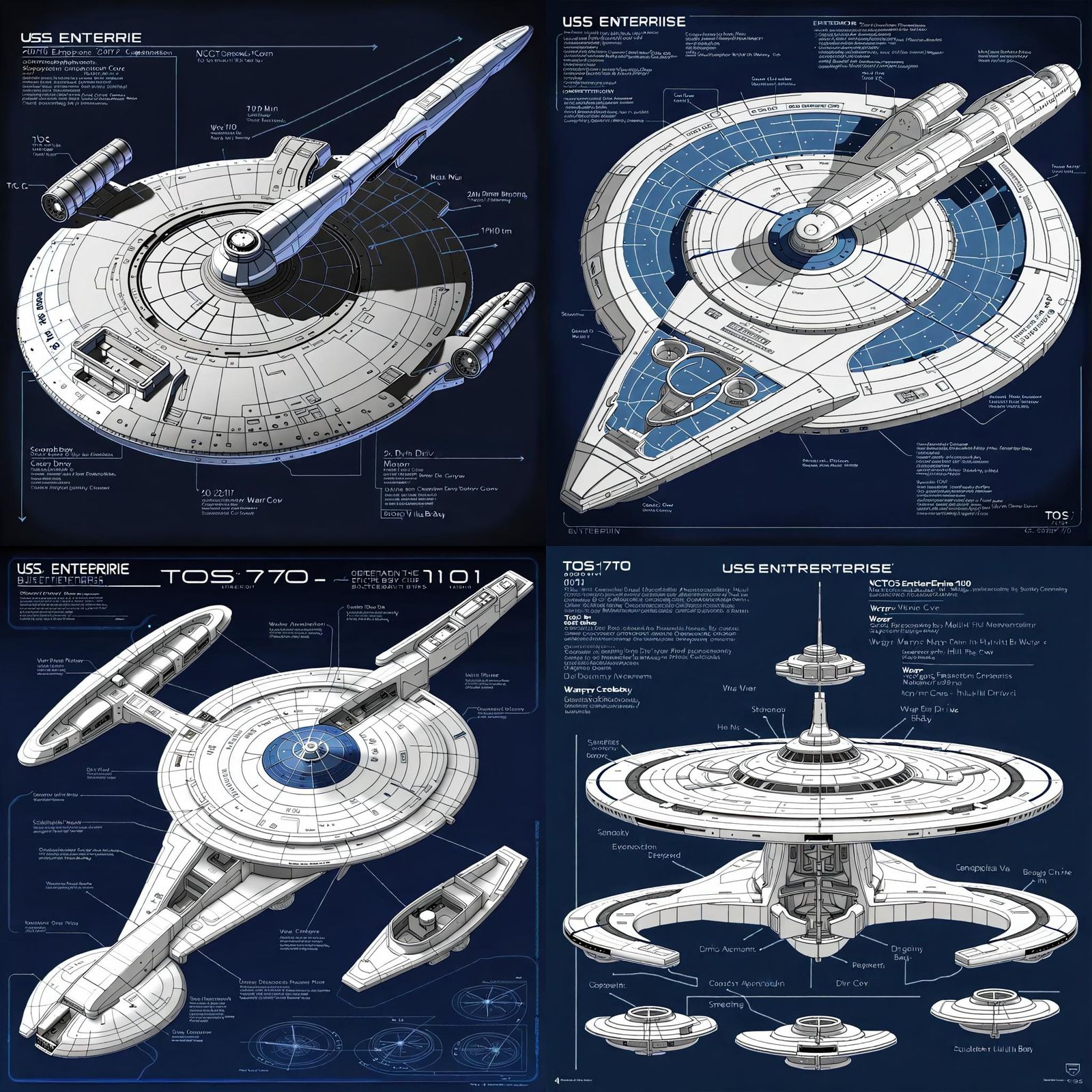 USS Enterprise Blueprint: Isometric Schematic Diagram