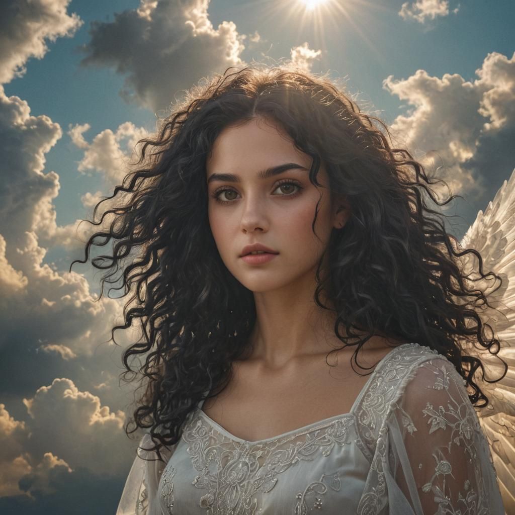 Ethereal Angel in Sunlight: Digital Matte Painting