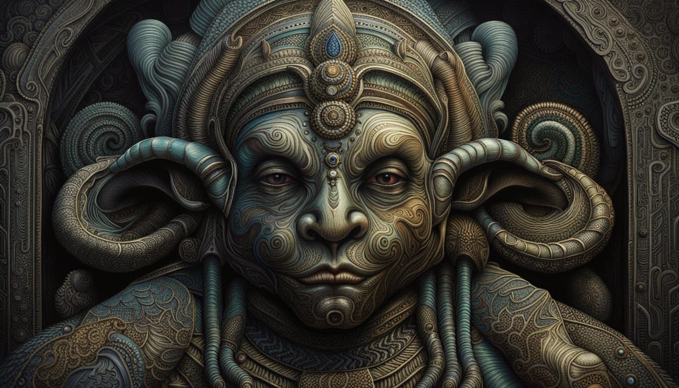 Ganesh: Hyperdetailed Indian Lord in Analogous Colors