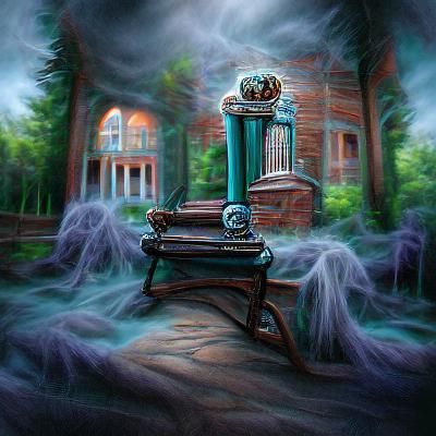 Eerie Haunted Mansion at Night
