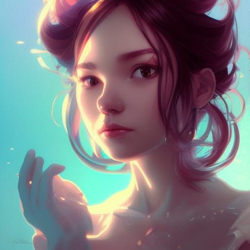 Cute Gacha Girl Portrait in Hyperdetailed Style