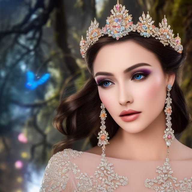 Glass Tiara Princess in Detailed Fantasy Art
