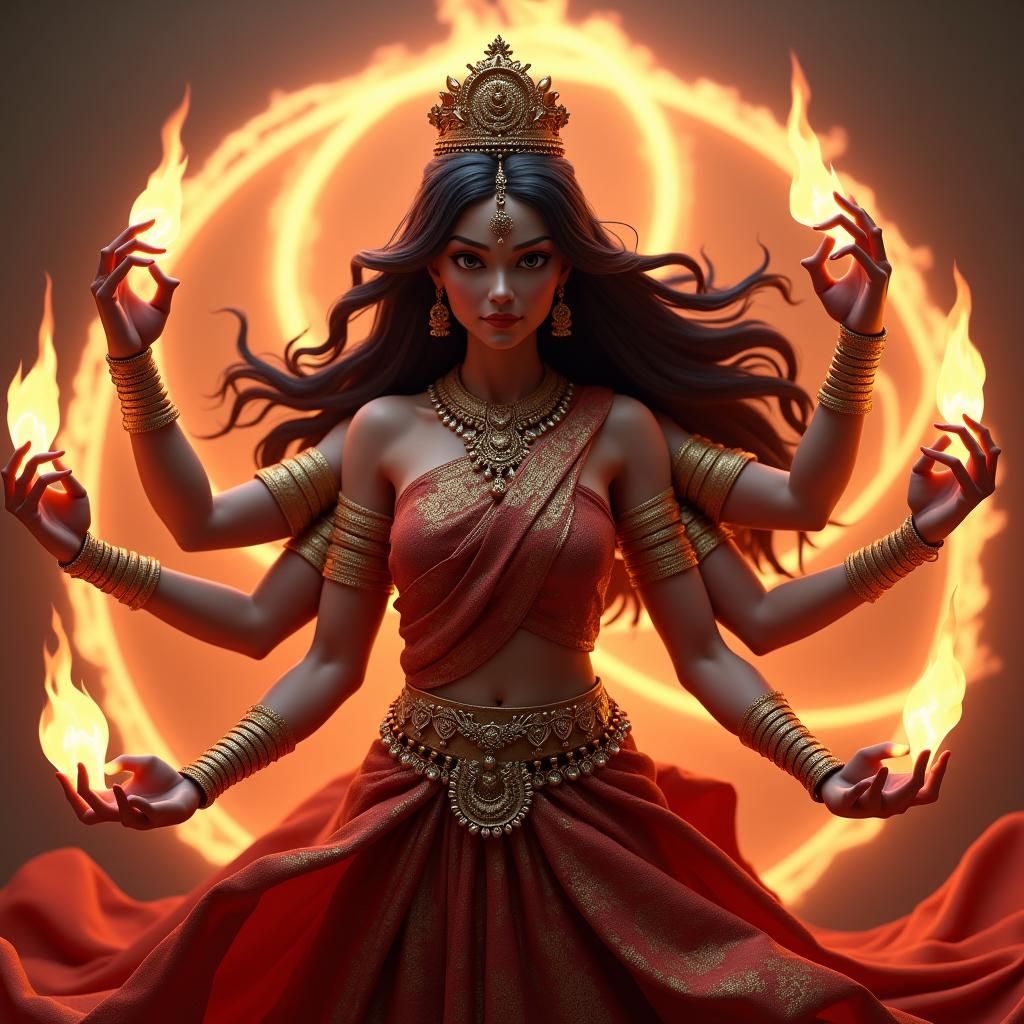 Mata Kali in Hyper-Stylized 3D Anime Art