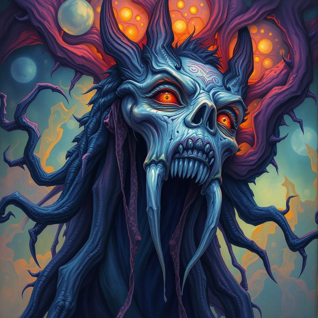 Colorful Banshee of Niflheim in Pointillism Style