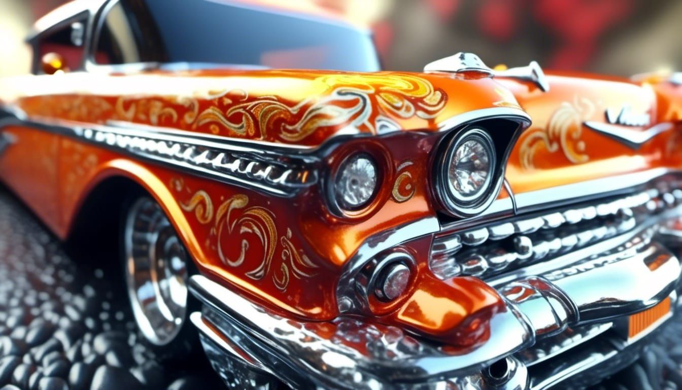 Futuristic '57 Chevy Hot Wheels Car in Tilt-Shift