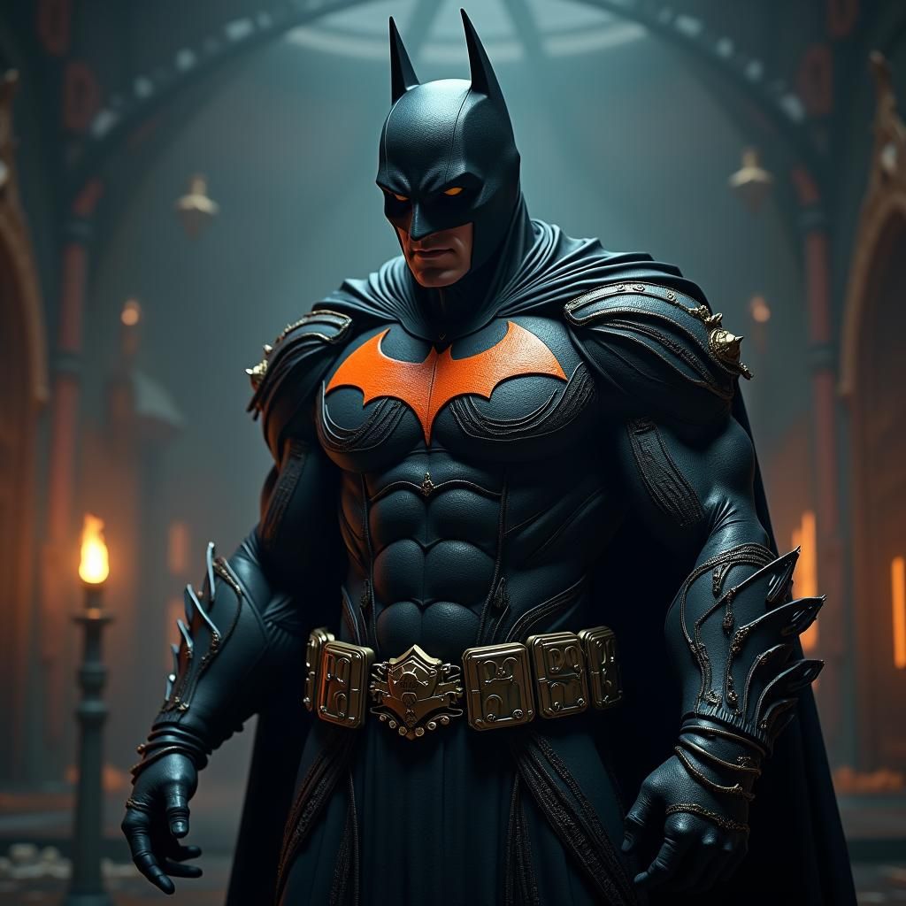 Assassin's Creed Batman in Ornate Dark Mystical Scene