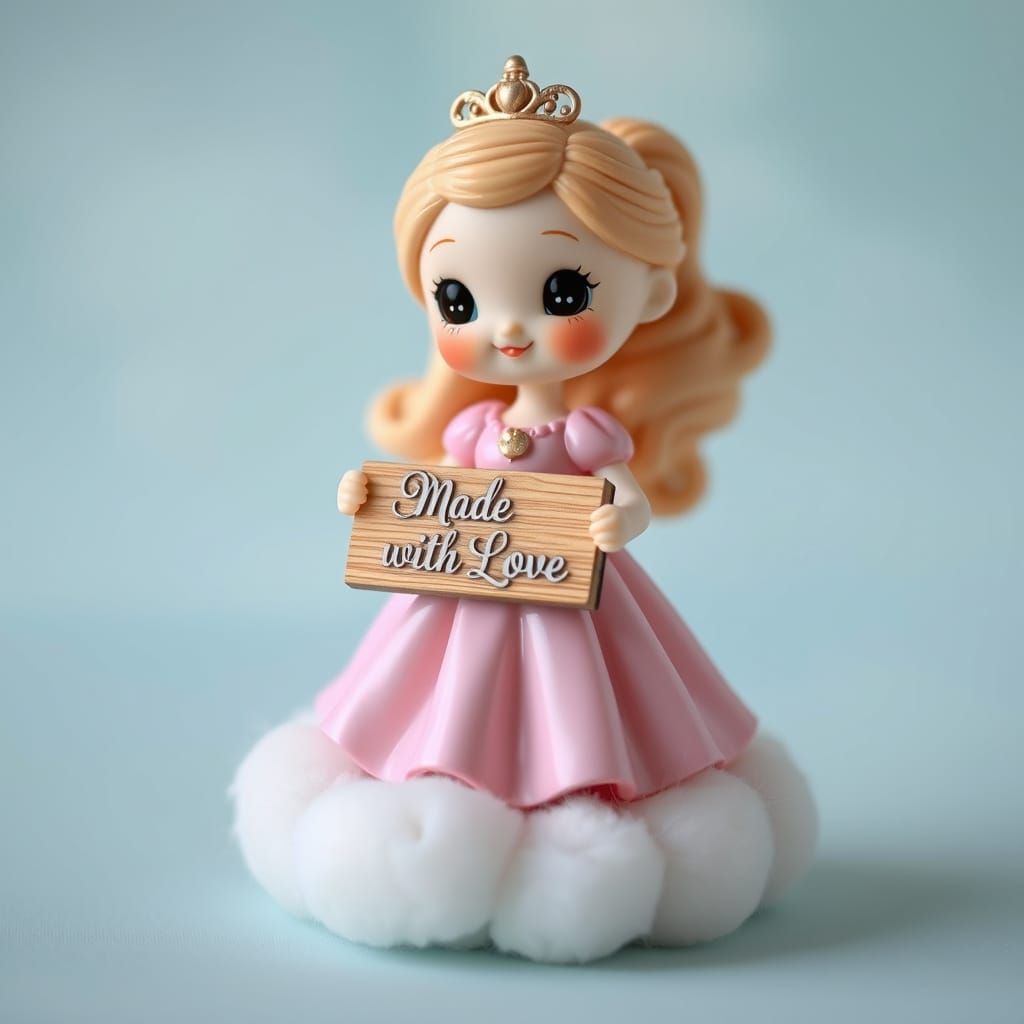 Whimsical Princess on a Fluffy Cloud