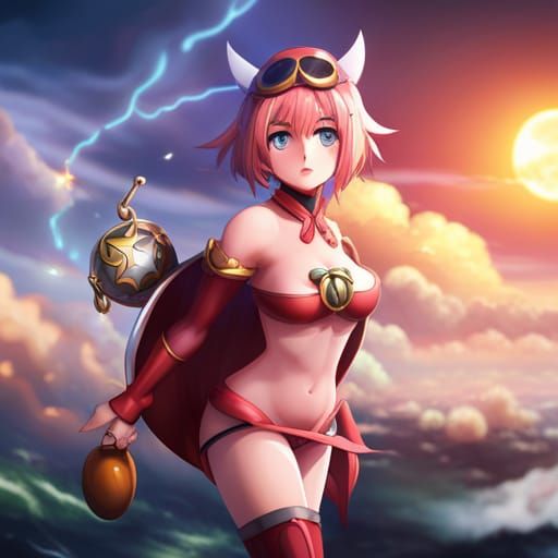 Anime Girl Kirby in Detailed Matte Painting