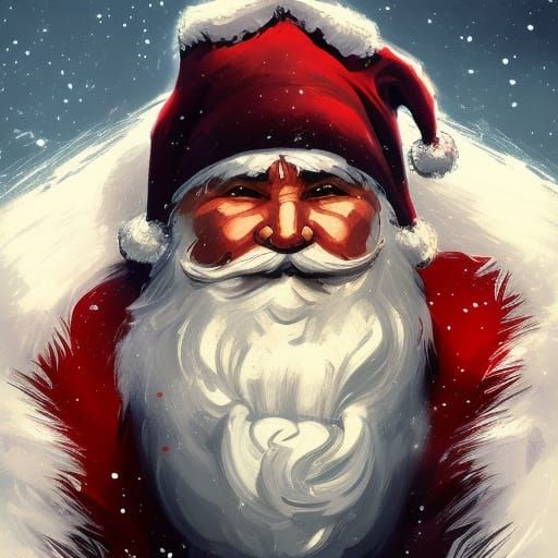 Space Marine Santa Claus Portrait in Artstation Style