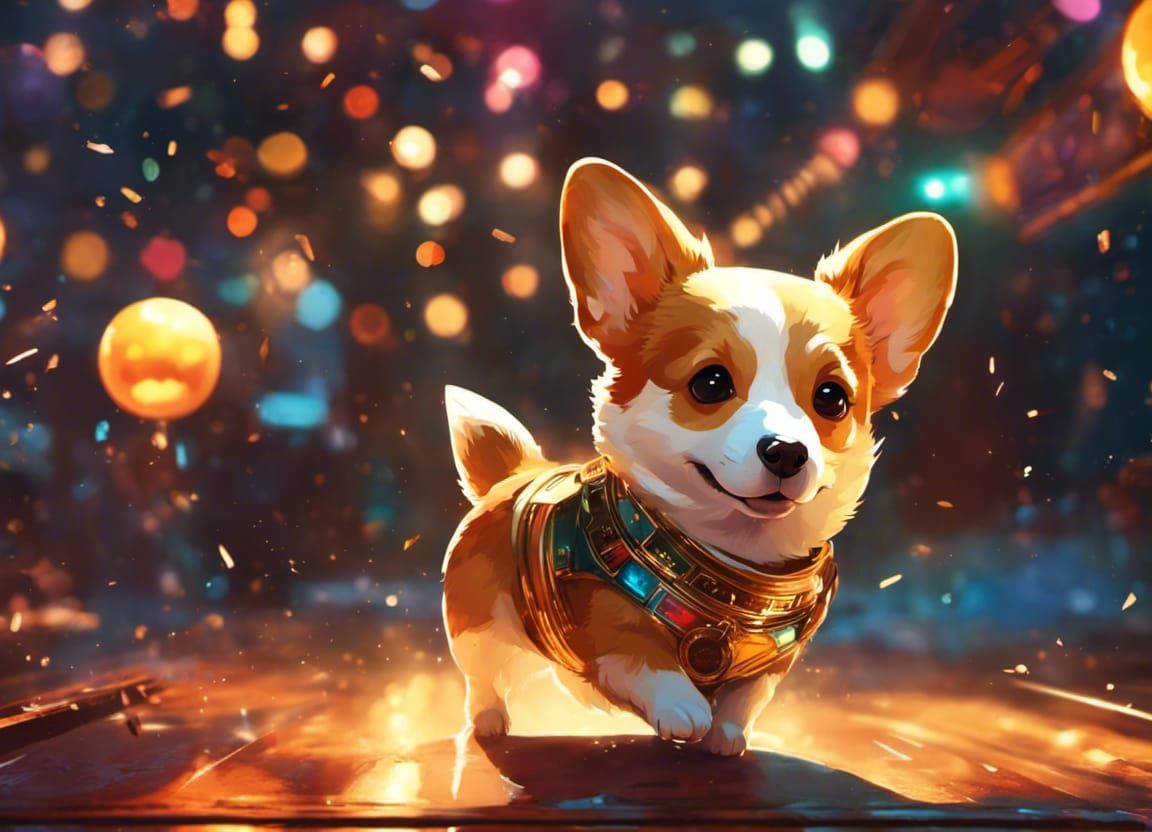 Adorable Chibi Corgi Dancing to Disco Music
