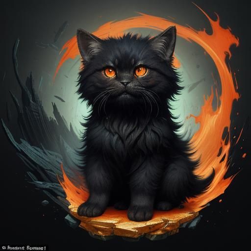 Adorable Lucky Creature Radiating Energy in Dark Fantasy Sty...
