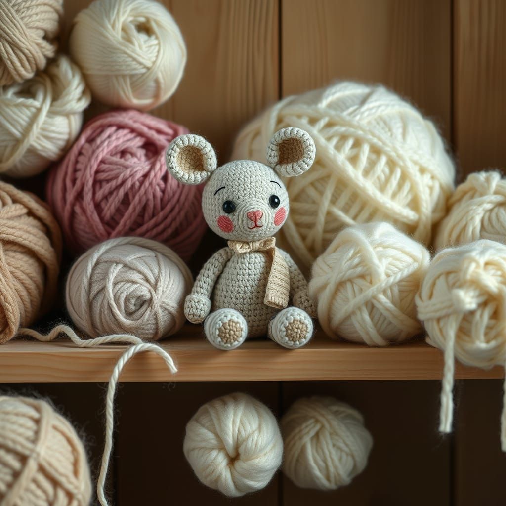 Whimsical Crochet Creature in Pastel Hues