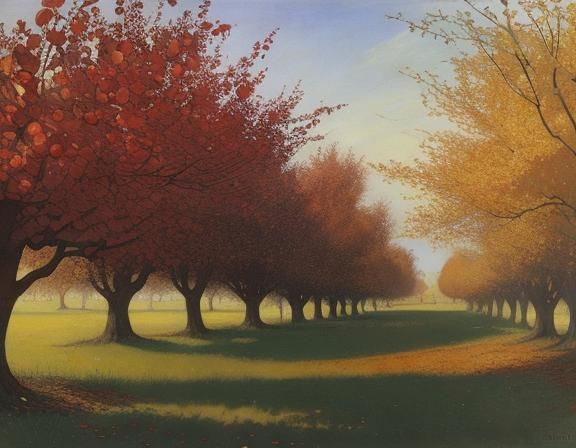 Enchanted Orchard: Autumn Morning Art