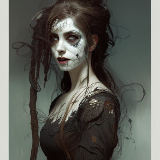 Unhinged gothic Lady pretending to be a banshee