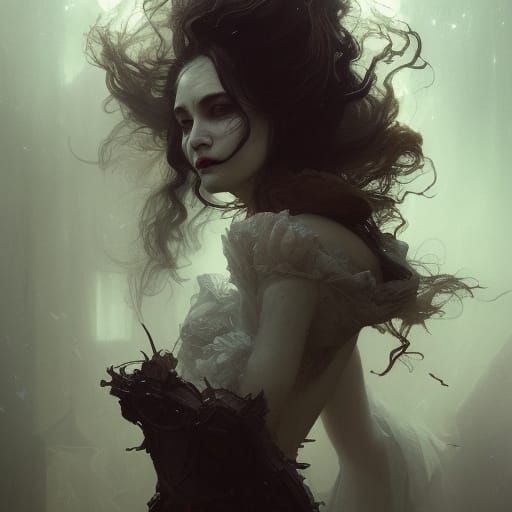 Unhinged gothic Lady pretending to be a banshee