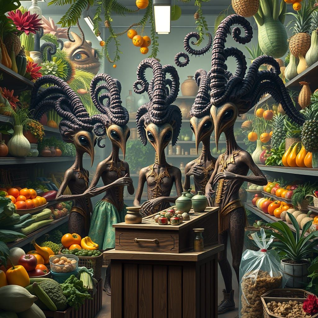 Exquisite 4D Photorealistic Oil Painting of Whimsical Hybrid...