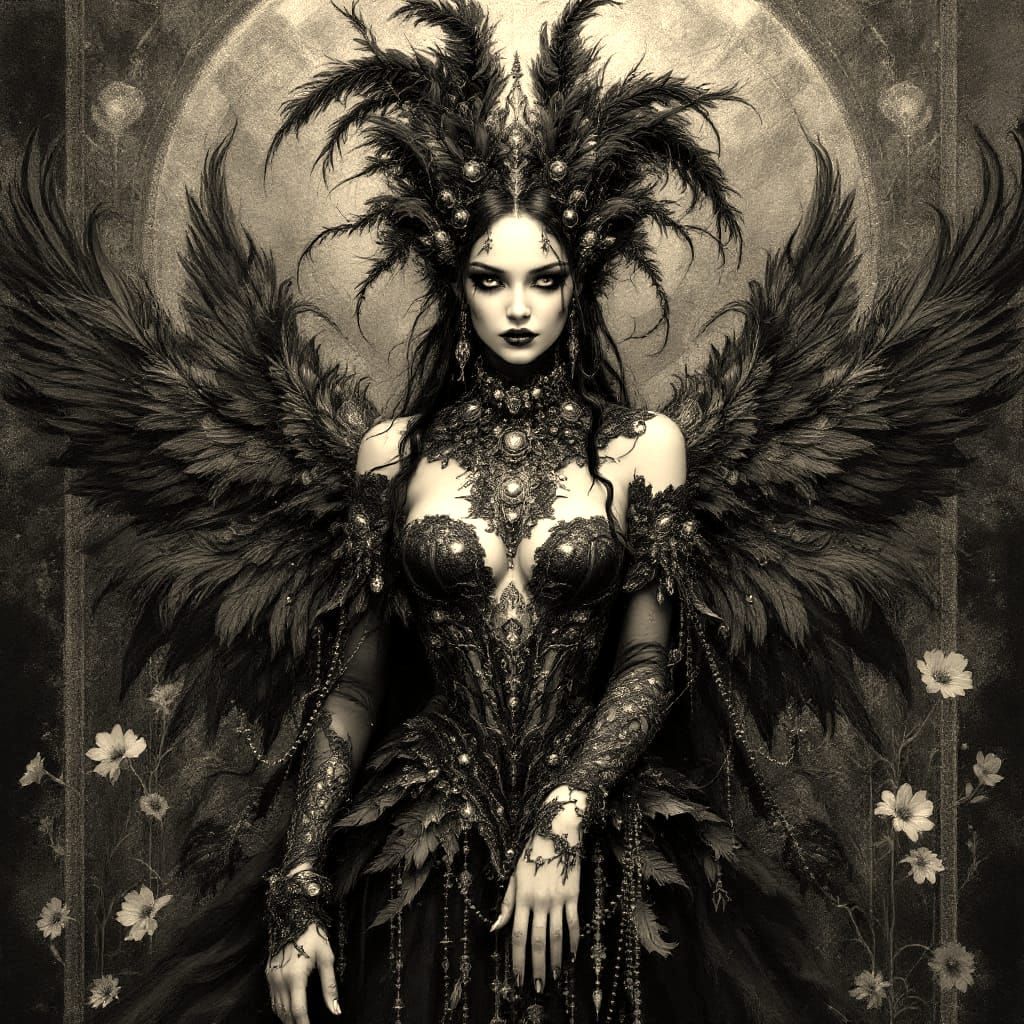 Elegant Unseelie Faery Queen in Dark Gothic Majesty