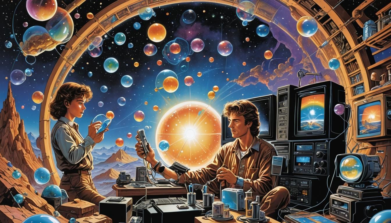 Retro VHS Cover with Crystals and Tech