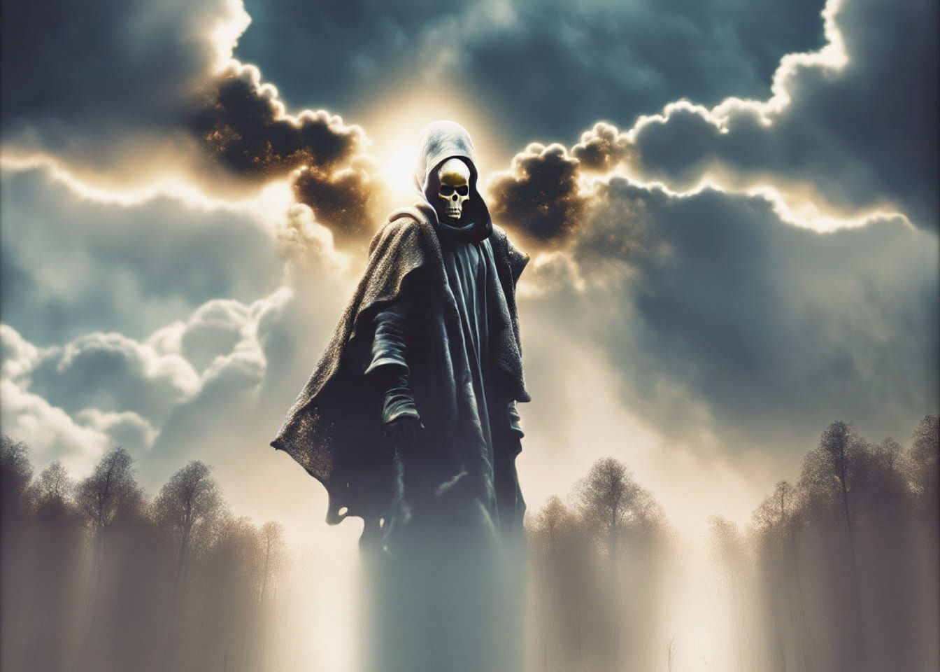 Divine Sunshine Beams Through Clouds