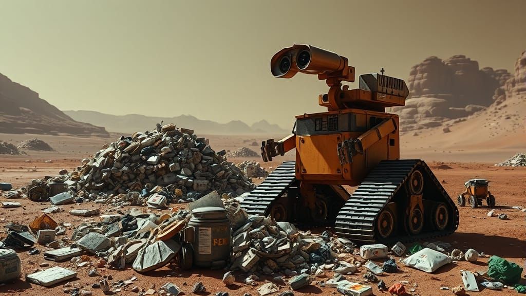 Dystopian Mars Colony Overwhelmed by Indestructible Garbage