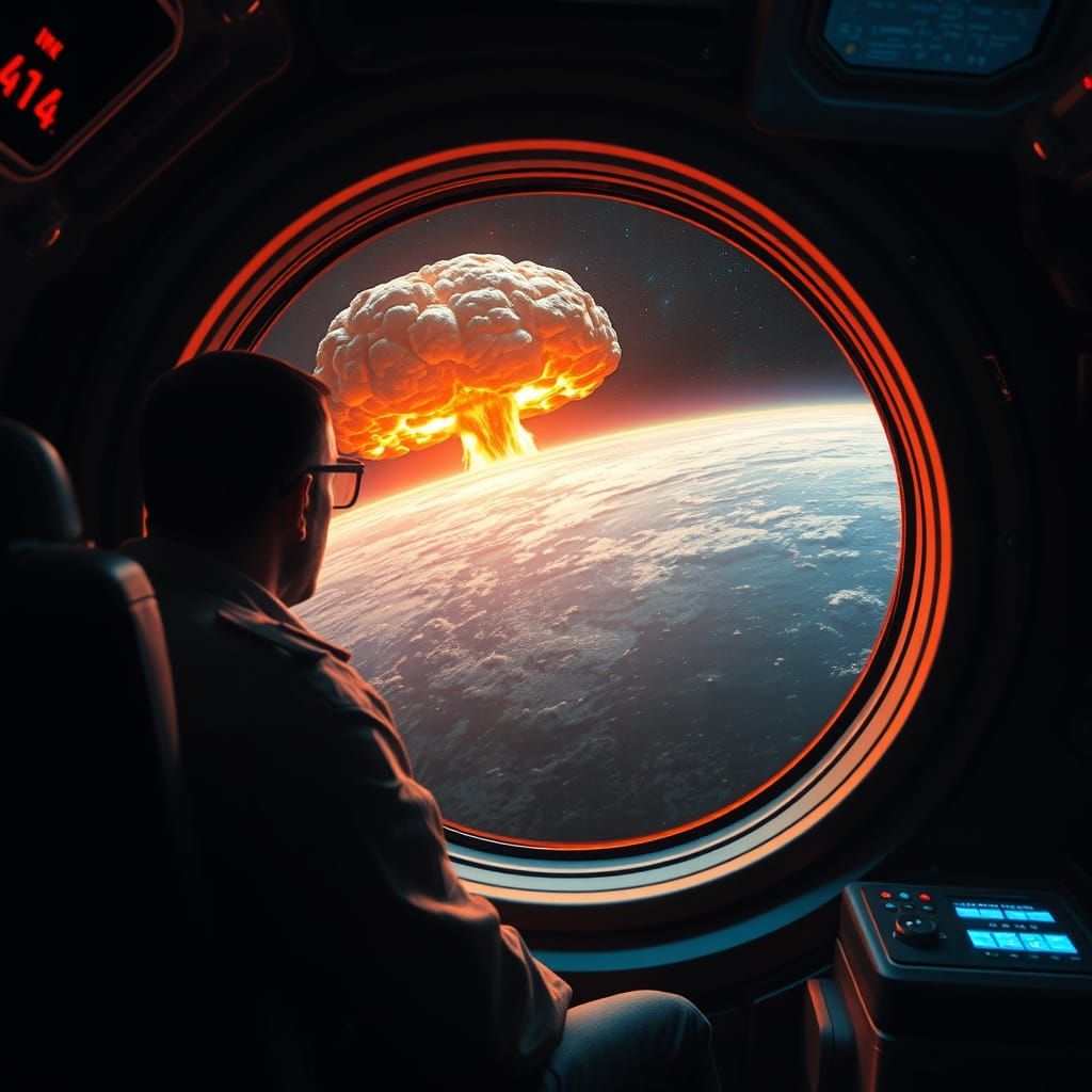 Space Tragedy: Desolate Earthscape from a Lonely Astronaut's...