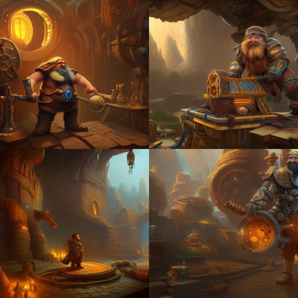 Dwarven Tinkerer's Fantastical Machine: Detailed Matte Paint...