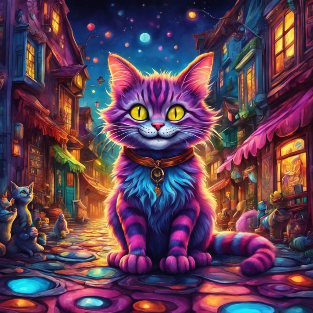 Magic Realism Cheshire Cat in Apocalyptic Setting