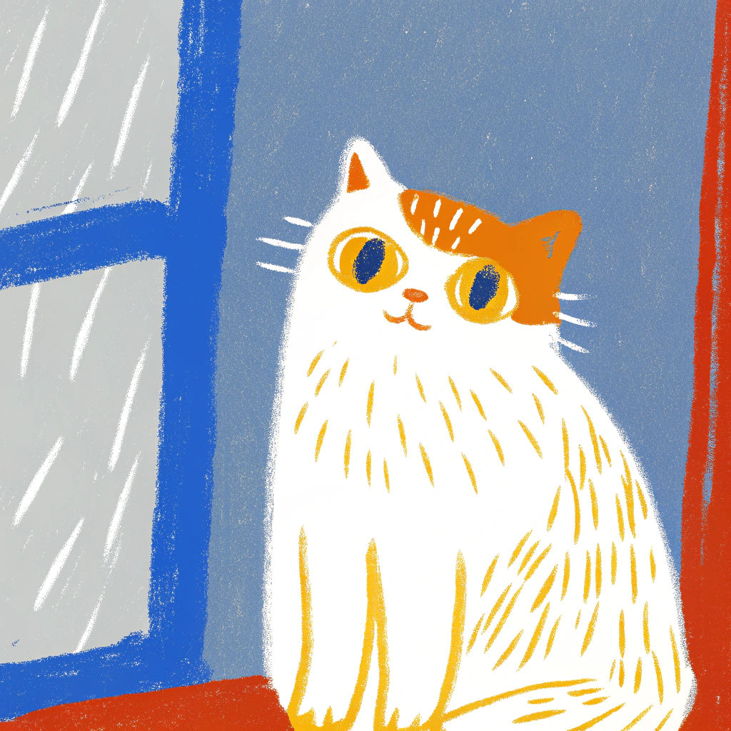 Delicate Watercolour Cat Portrait