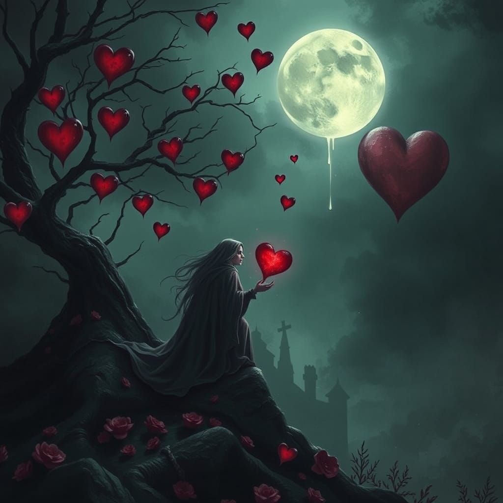Valentines Dark Curse AI Art