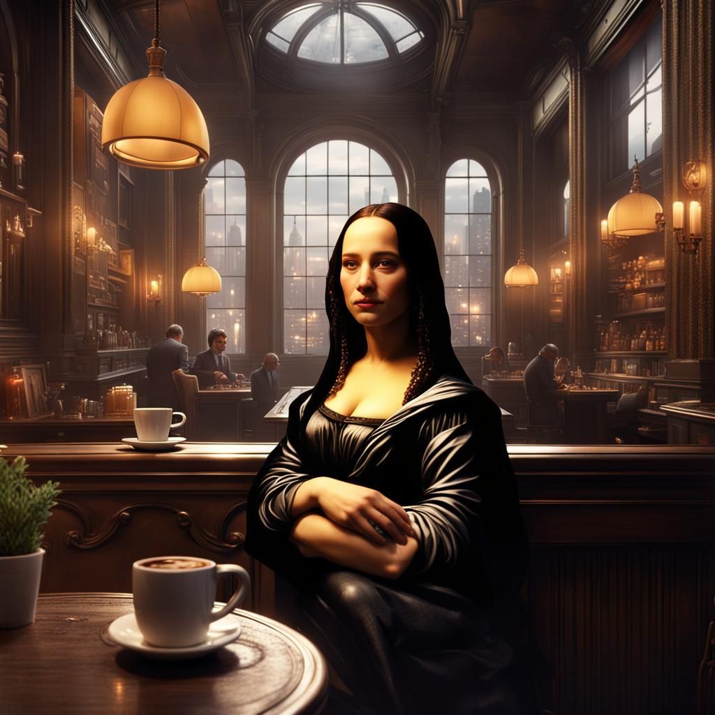 Mona Lisa in New York: Detailed Matte Painting