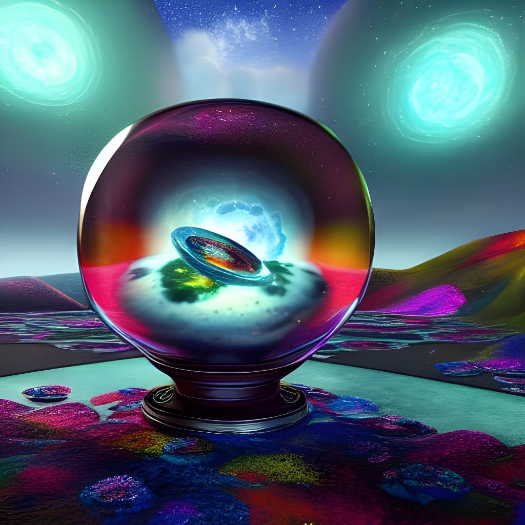 Cosmos in Glass Jar: Detailed Digital Art