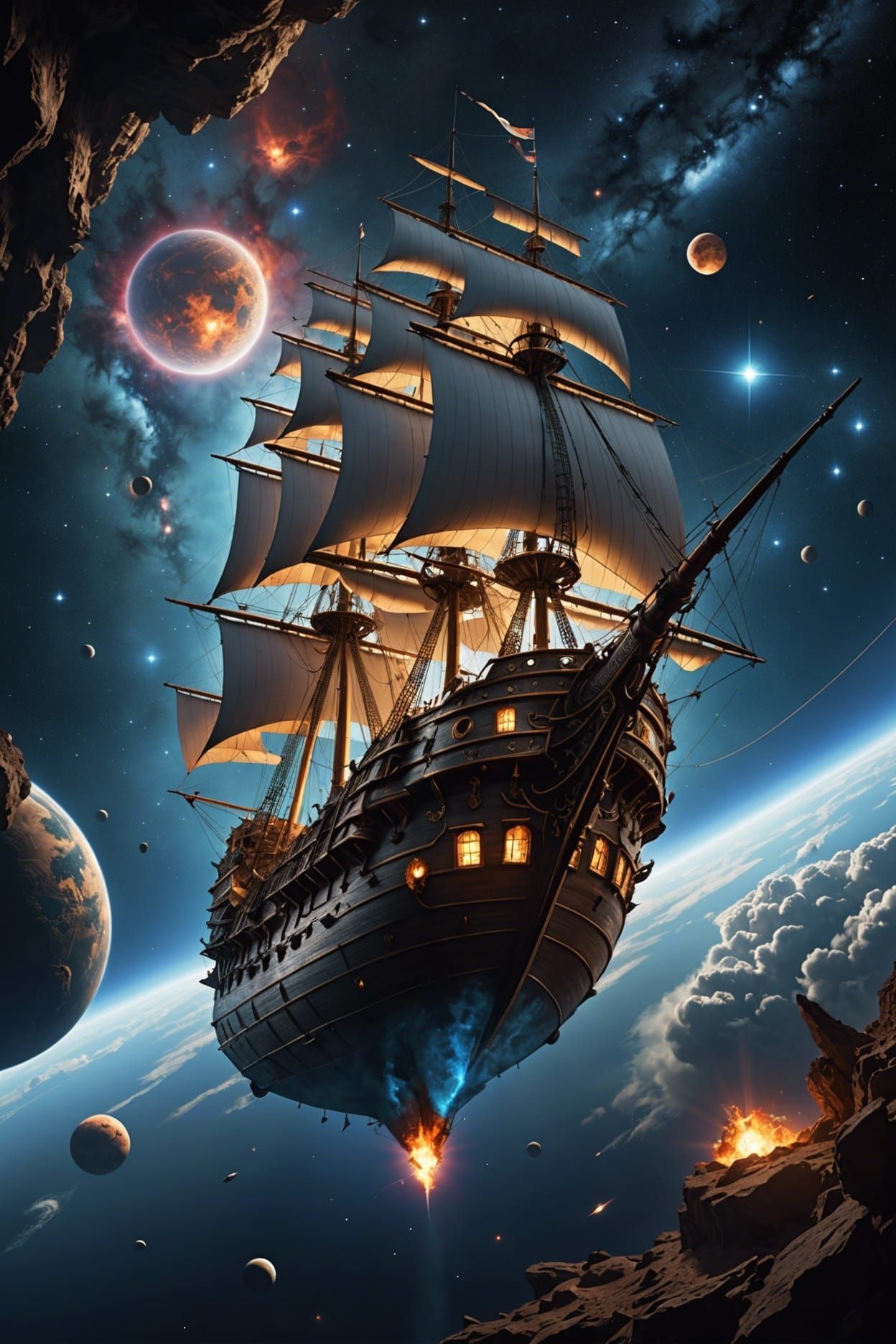Spanish Galleon Sails Through Space Wormhole
