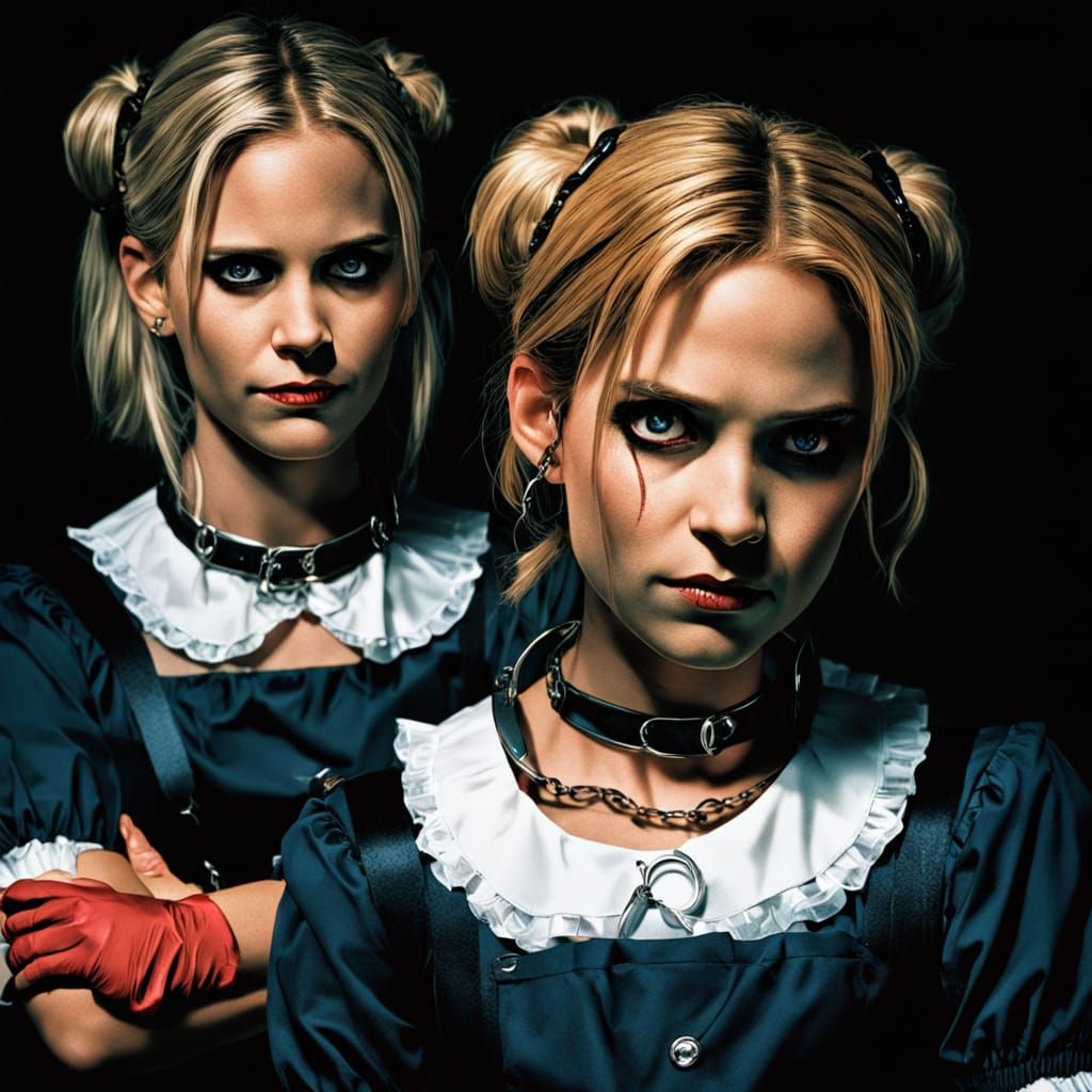 Buffy and Faith in Maid Outfits with Handcuffs