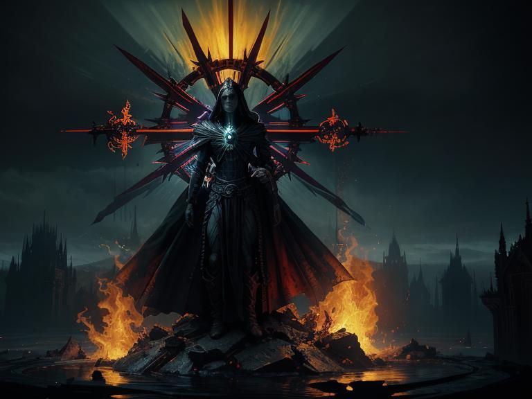 Infernal Inverted Cross: A Dark Fantasy Masterpiece