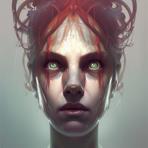 Creepy Portrait in Hyperdetailed Digital Art