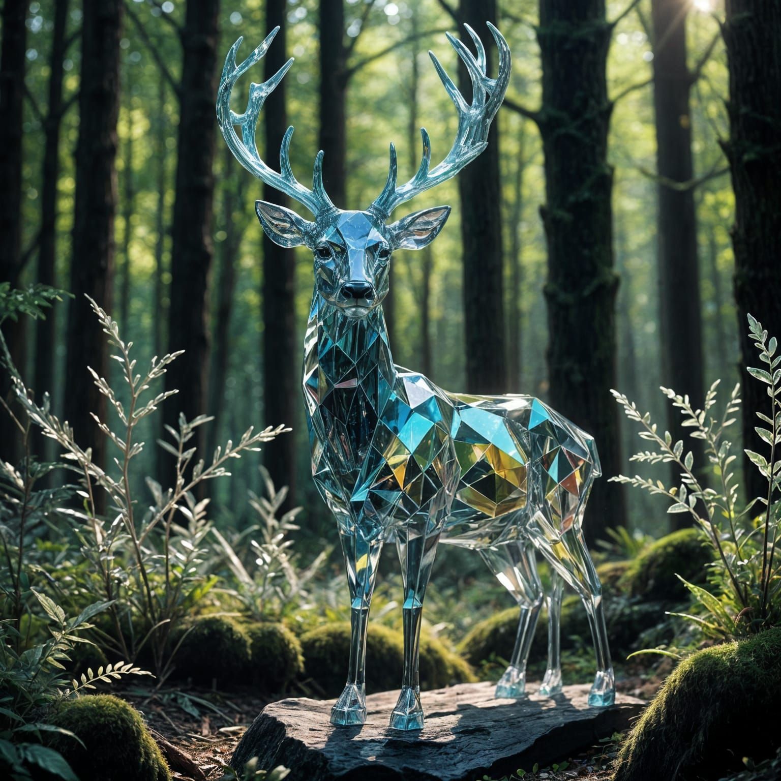 Crystal Deer: A Magical Creature of Light
