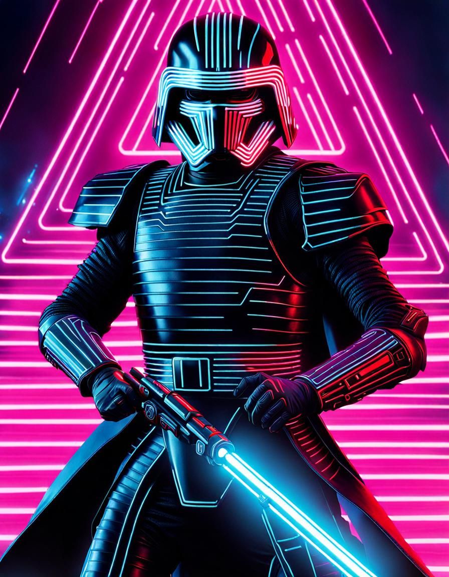 Kylo Ren in Tron-Inspired Cyberpunk Armor