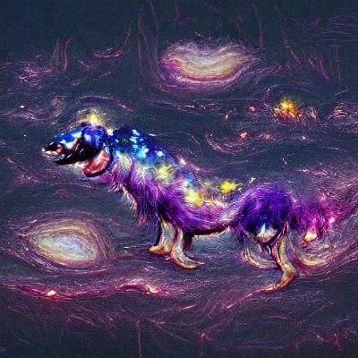 Dog Galaxy Abstract Celestial Art
