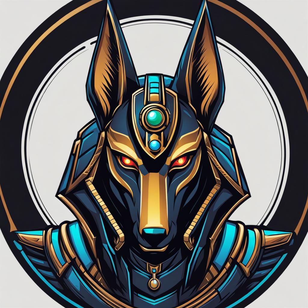 Futuristic Anubis Avatar Logo in RGB Colors