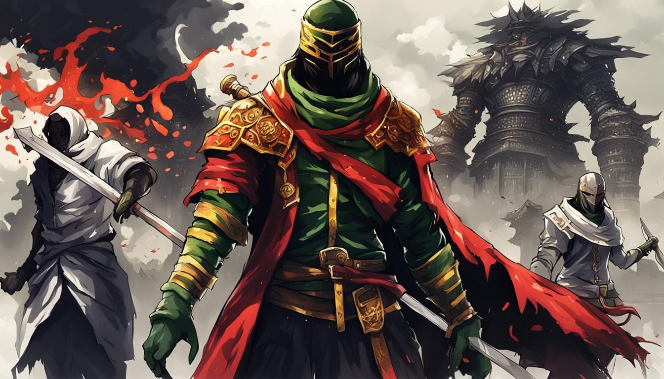 Jamaican Dark Souls Boss in Anime Style