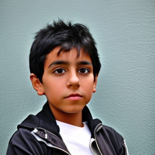 Hyperrealistic Portrait of a Six-Year-Old Hispanic Boy