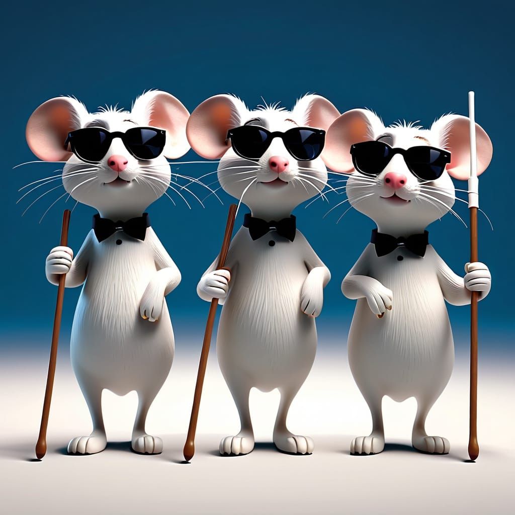 Three Blind Mice in Claymation Style