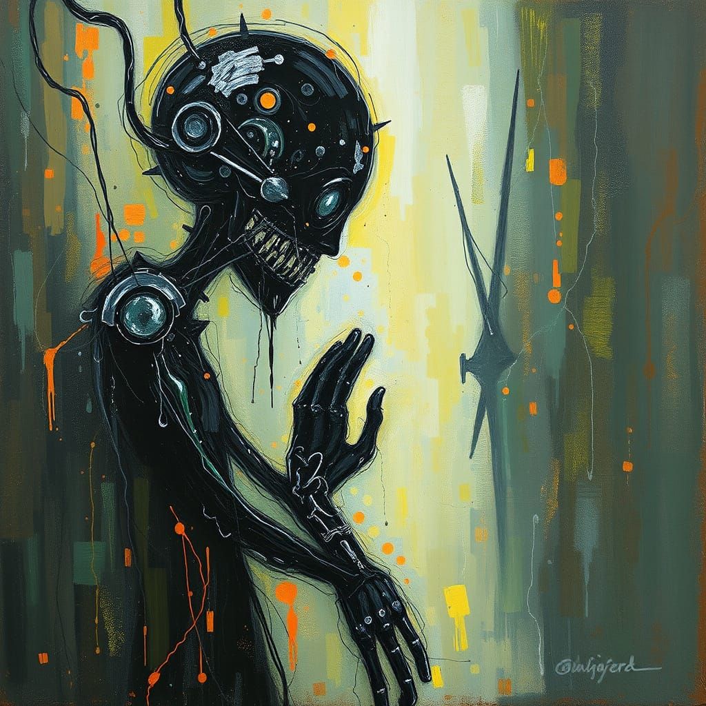 Impressionist Biomechanical Whispers in Giger Style
