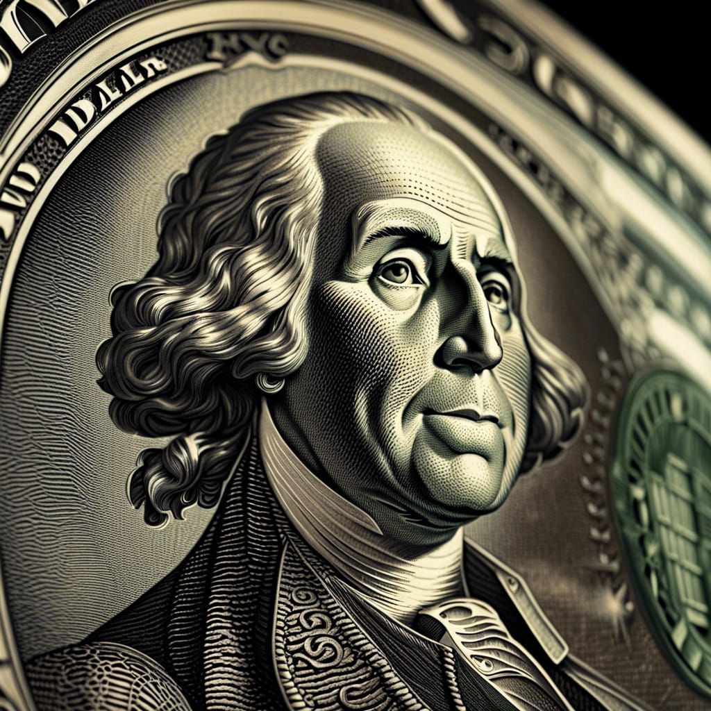 Anthropomorphic Talking Dollar Bill in Hyperrealistic Style